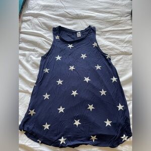 Old Navy Luxe Silver Star Navy Tank Top